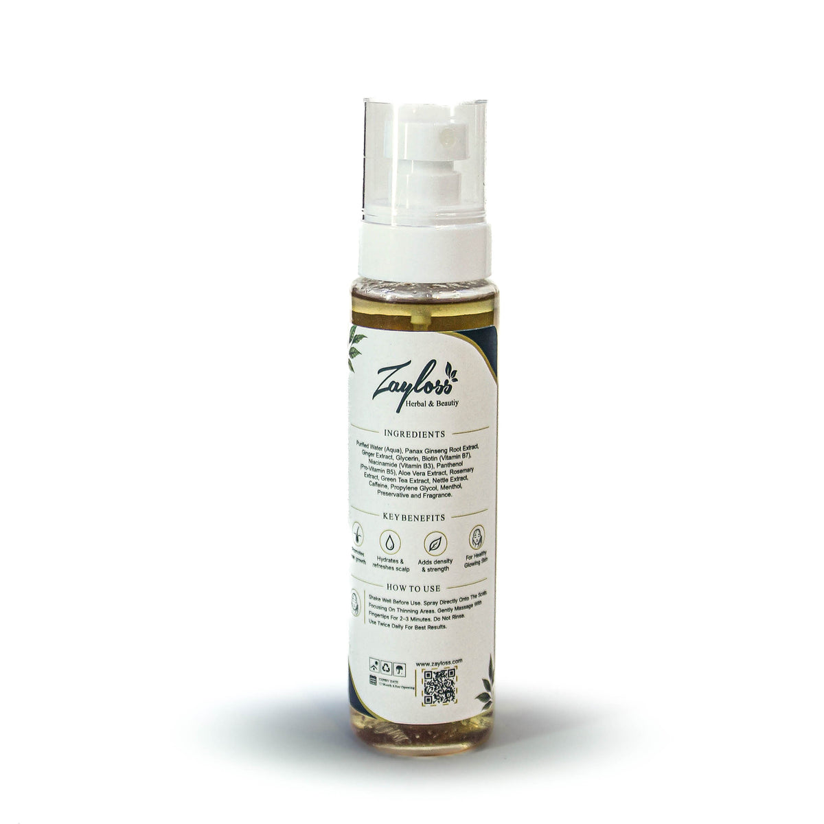 Zayloss Ginseng Rosemary Hair Growth Spray – Scalp Care & Hair Density, 150ml
